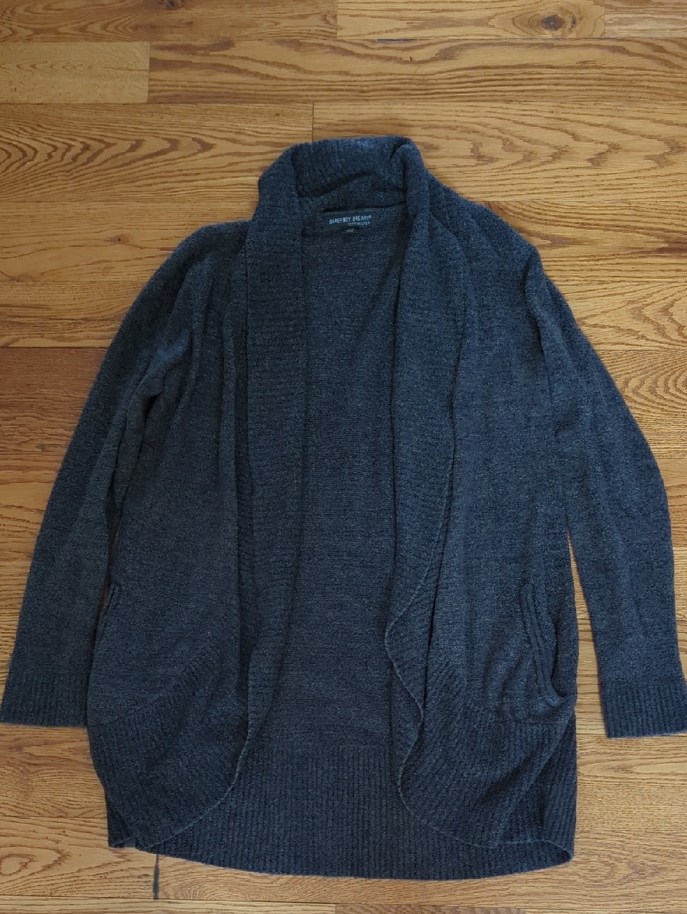 Barefoot Dreams CozyChic Lite Open-Front Cardigan in Charcoal
